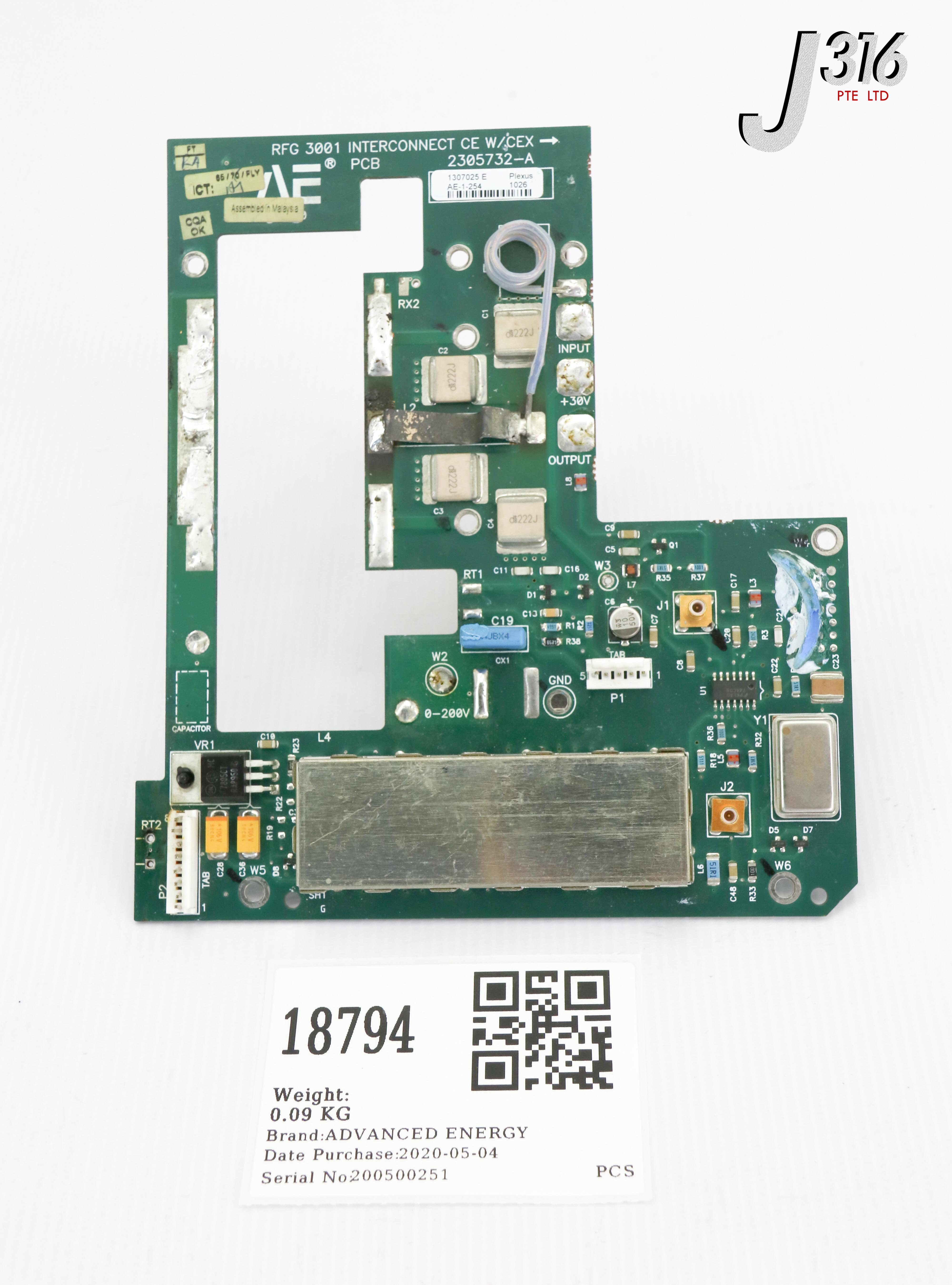 18794 ADVANCED ENERGY PCB, RFG 3001 INTERCONNECT CE W/CEX 2305732